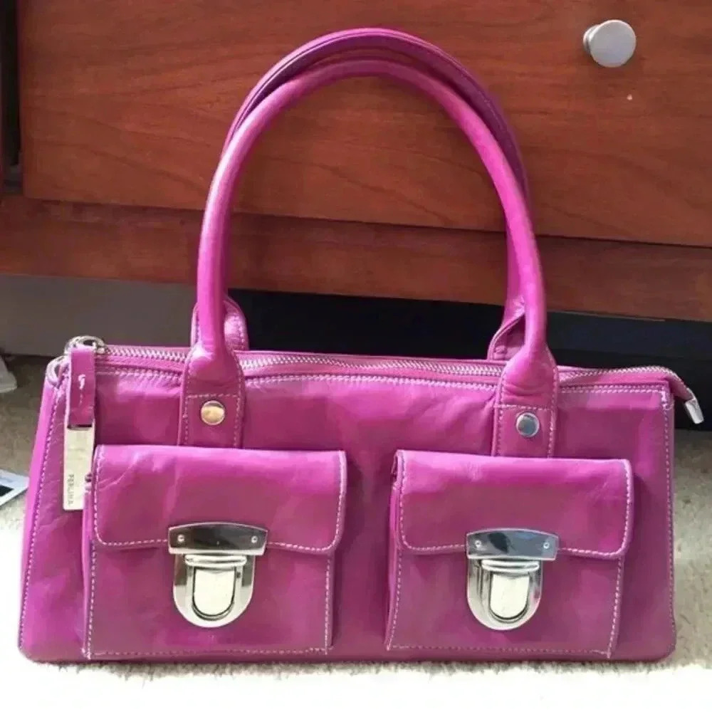 Perlina magenta leather handbag